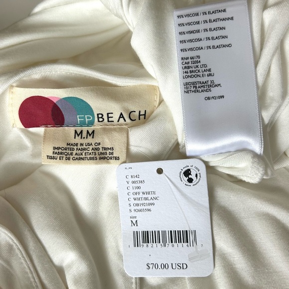 Free People FP Beach Feliz Maxi Dress Slits White Size Medium M NWT - Picture 11 of 11